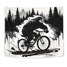 Load image into Gallery viewer, BICYCLING BIGFOOT B&W TAPESTRIES #1