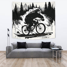Load image into Gallery viewer, BICYCLING BIGFOOT B&W TAPESTRIES #1