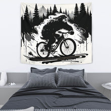 Load image into Gallery viewer, BICYCLING BIGFOOT B&W TAPESTRIES #1