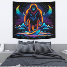 Load image into Gallery viewer, BIGFOOT SURFING WARPED SUNSET TAPESTRY-1