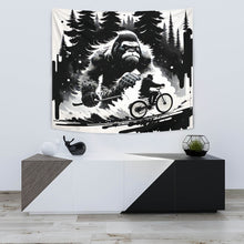 Load image into Gallery viewer, BICYCLING BIGFOOT B&W TAPESTRIES #3