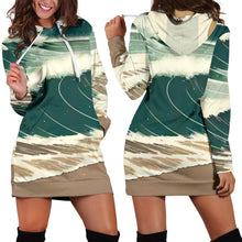 Load image into Gallery viewer, BIG WAVE ON SANDY BEACH HOODIE DRESS