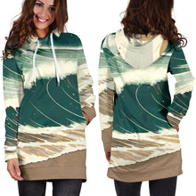 Load image into Gallery viewer, BIG WAVE ON SANDY BEACH HOODIE DRESS