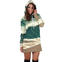 Load image into Gallery viewer, BIG WAVE ON SANDY BEACH HOODIE DRESS