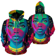 Load image into Gallery viewer, RASTA WOMEN OF REGGAE ZIP-UP HOODIE #2