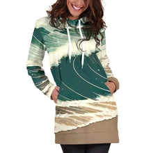 Load image into Gallery viewer, BIG WAVE ON SANDY BEACH HOODIE DRESS
