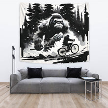 Load image into Gallery viewer, BICYCLING BIGFOOT B&amp;W TAPESTRIES #3
