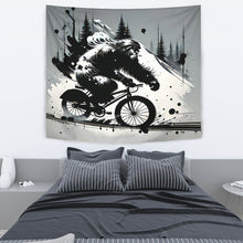 Load image into Gallery viewer, BICYCLING BIGFOOT B&amp;W TAPESTRIES #2
