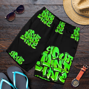 YOUR MIND STATE GRAFFITI MENS SHORTS (GREEN)