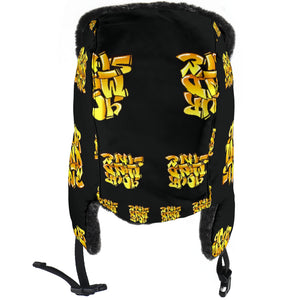 YOUR MIND STATE GRAFFITI TRAPPER HAT (YELLOW+BLACK)